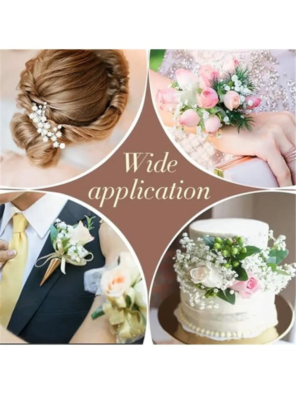 Artificial Babys Breath Flowers White Faux Gypsophila Wedding Vase Decor